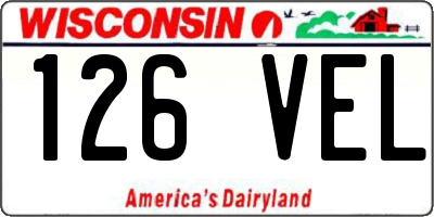 WI license plate 126VEL