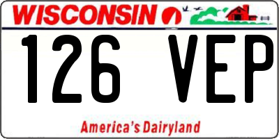 WI license plate 126VEP