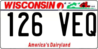 WI license plate 126VEQ
