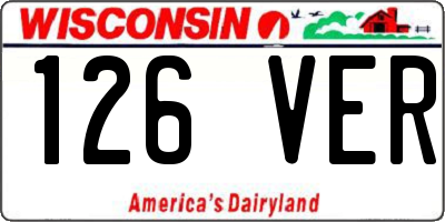 WI license plate 126VER
