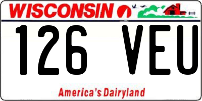 WI license plate 126VEU