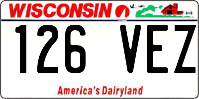 WI license plate 126VEZ