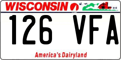 WI license plate 126VFA