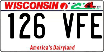 WI license plate 126VFE