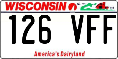 WI license plate 126VFF