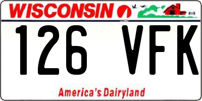 WI license plate 126VFK