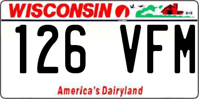 WI license plate 126VFM