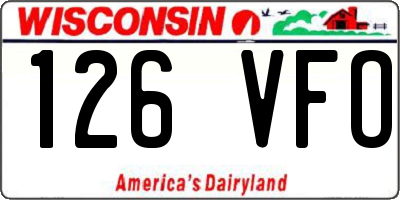 WI license plate 126VFO