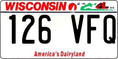WI license plate 126VFQ