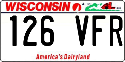 WI license plate 126VFR