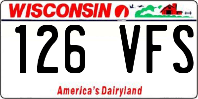 WI license plate 126VFS