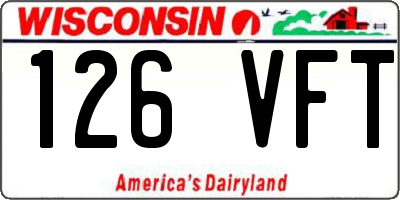 WI license plate 126VFT