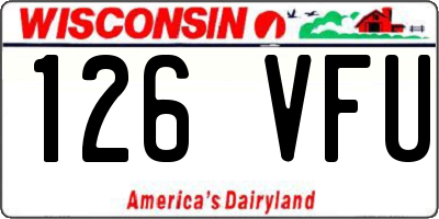WI license plate 126VFU