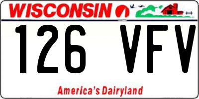 WI license plate 126VFV