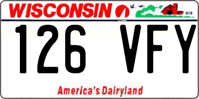 WI license plate 126VFY
