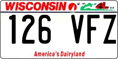 WI license plate 126VFZ