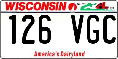 WI license plate 126VGC