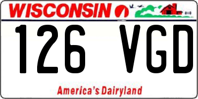WI license plate 126VGD