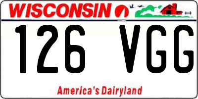 WI license plate 126VGG