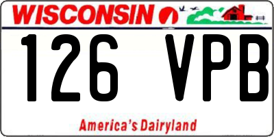 WI license plate 126VPB