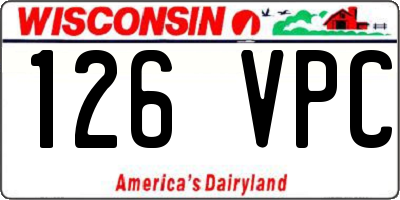 WI license plate 126VPC