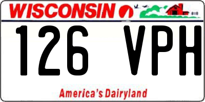 WI license plate 126VPH