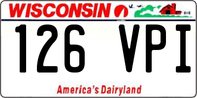 WI license plate 126VPI