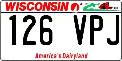 WI license plate 126VPJ