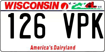 WI license plate 126VPK
