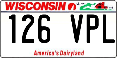 WI license plate 126VPL