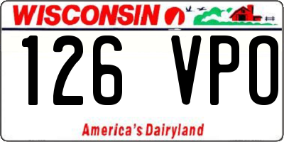 WI license plate 126VPO