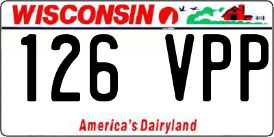 WI license plate 126VPP