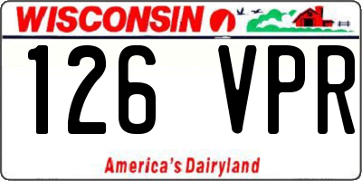WI license plate 126VPR