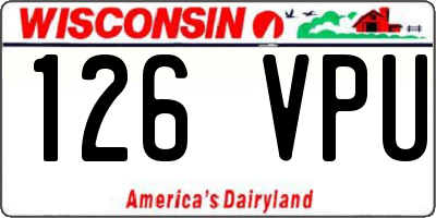 WI license plate 126VPU