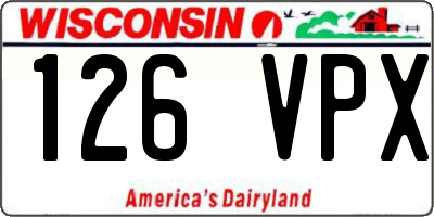 WI license plate 126VPX