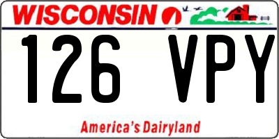 WI license plate 126VPY