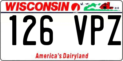 WI license plate 126VPZ