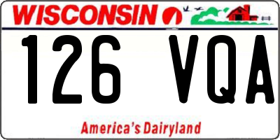 WI license plate 126VQA
