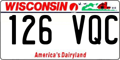 WI license plate 126VQC