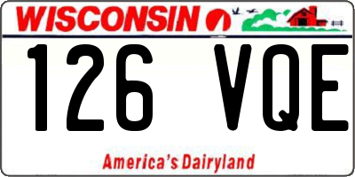 WI license plate 126VQE