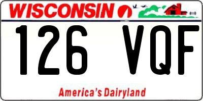 WI license plate 126VQF