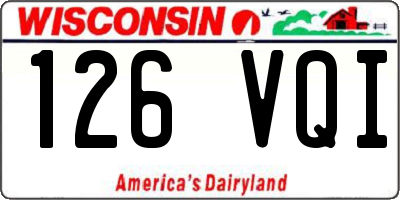 WI license plate 126VQI