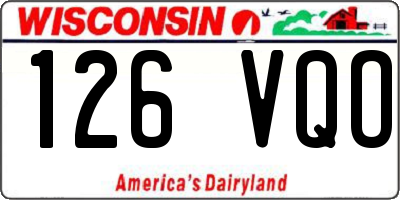 WI license plate 126VQO