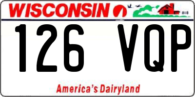 WI license plate 126VQP