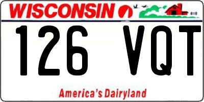 WI license plate 126VQT