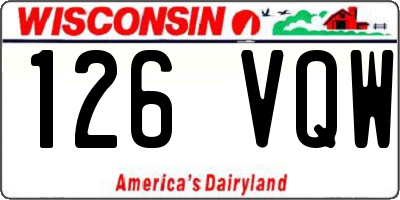 WI license plate 126VQW