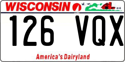 WI license plate 126VQX