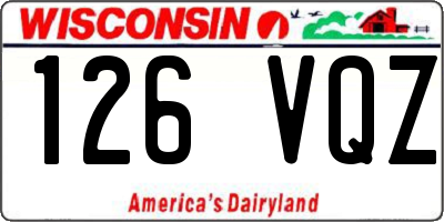 WI license plate 126VQZ