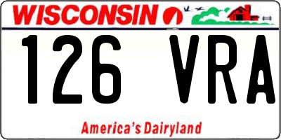 WI license plate 126VRA