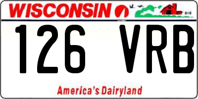 WI license plate 126VRB